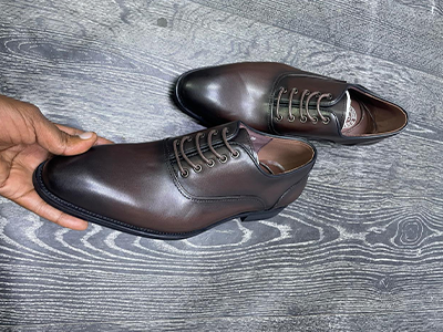 Laziro Men's leather shoes DarkBrown